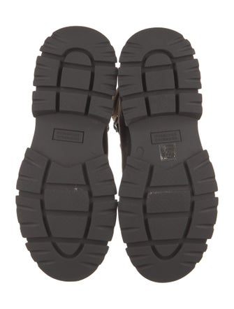 Brunello Cucinelli Suede Colorblock Pattern Combat Boots