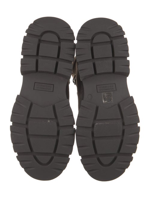 Brunello Cucinelli Suede Colorblock Pattern Combat Boots