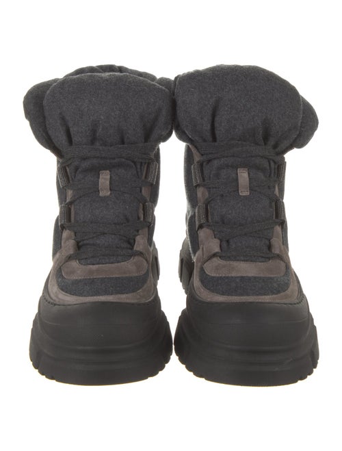 Brunello Cucinelli Colorblock Pattern Crystal Embellishments Combat Boots