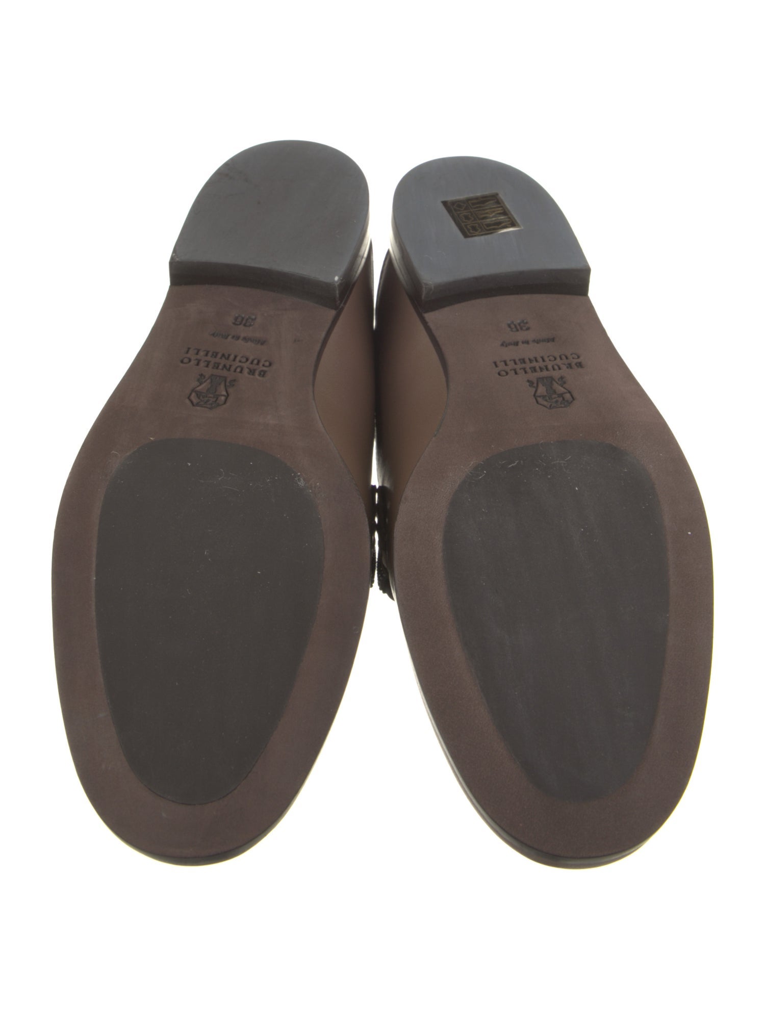 Brunello Cucinelli Leather Studded Accents Mules