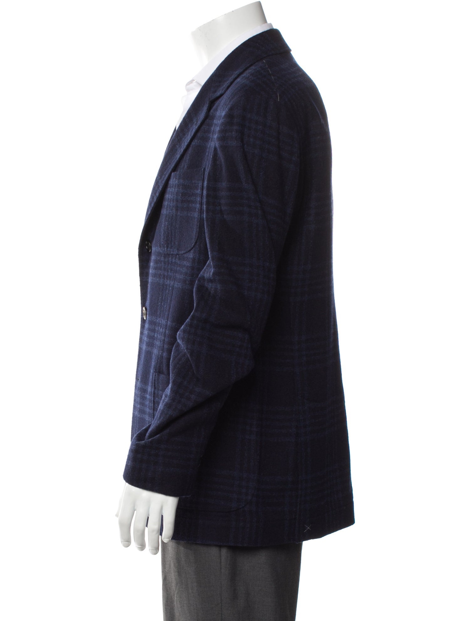 Brunello Cucinelli Wool Plaid Print Blazer