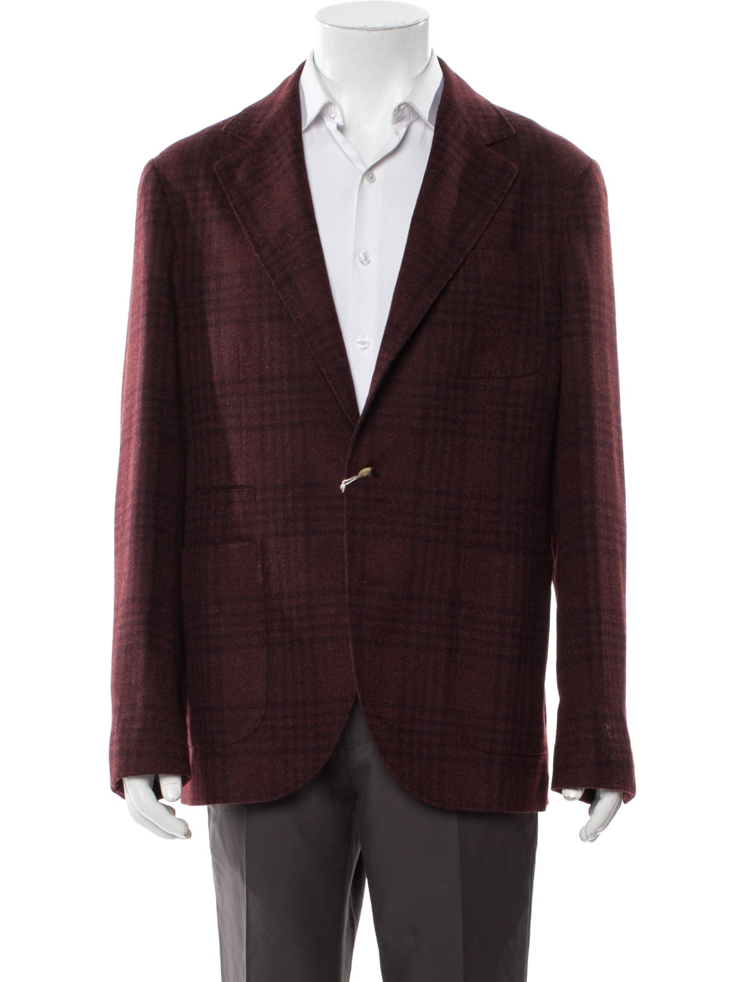 Brunello Cucinelli Wool Plaid Print Blazer w/ Tags
