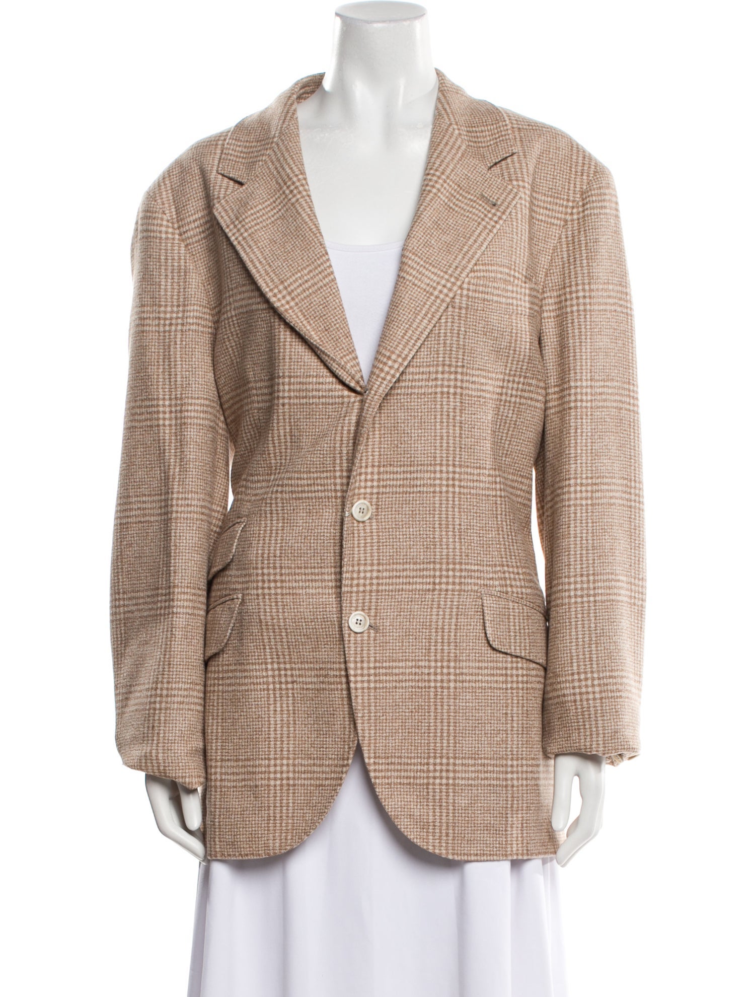 Brunello Cucinelli Wool Plaid Print Blazer