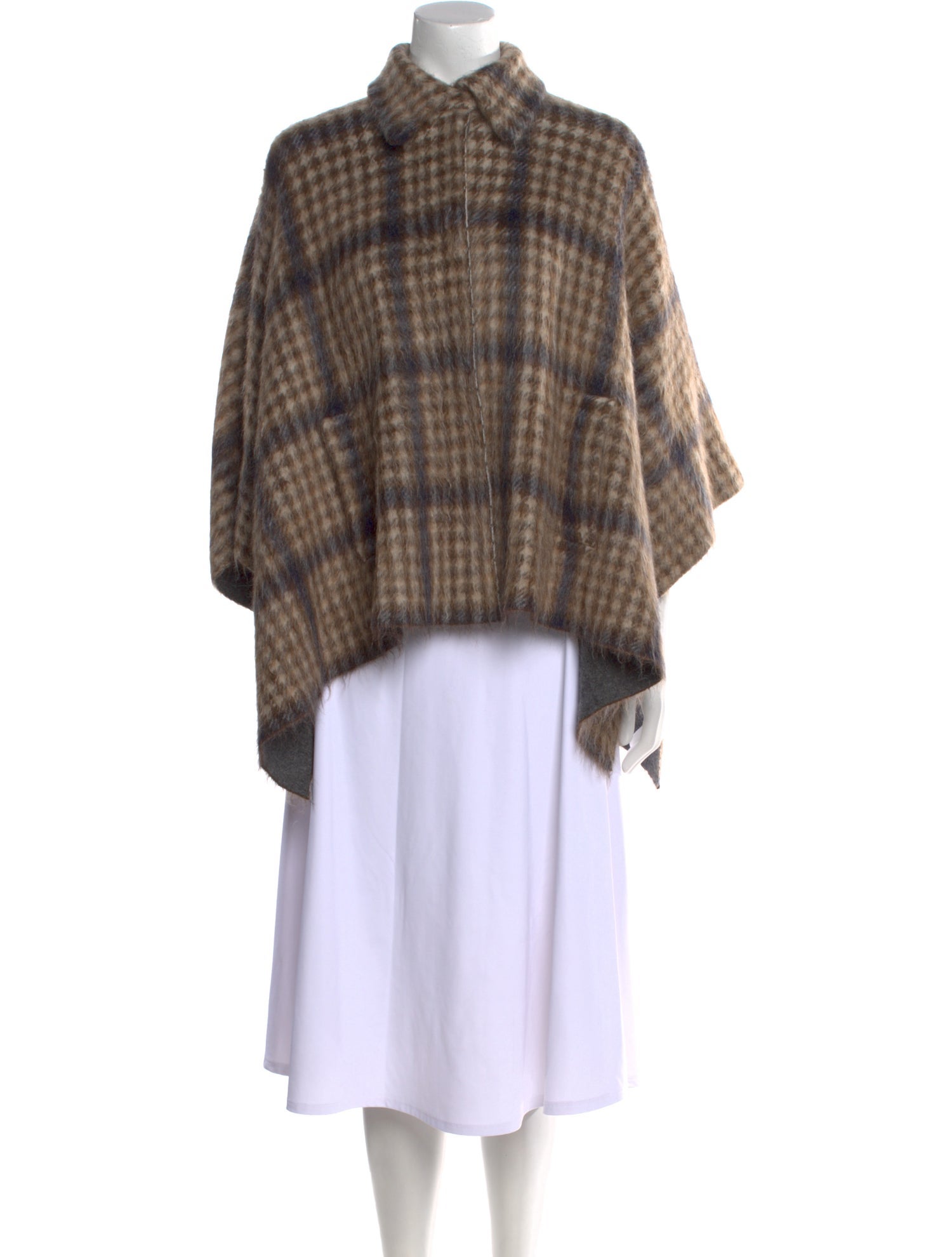 Brunello Cucinelli Plaid Print Mock Neck Sweater w/ Tags