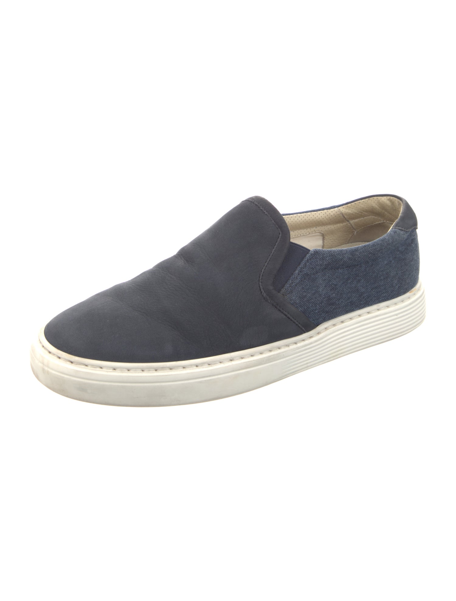 Brunello Cucinelli Suede Colorblock Pattern Sneakers