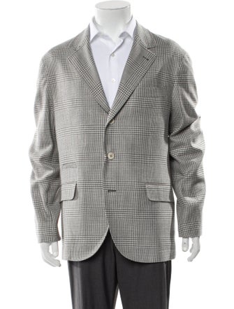 Brunello Cucinelli Wool Houndstooth Print Blazer w/ Tags
