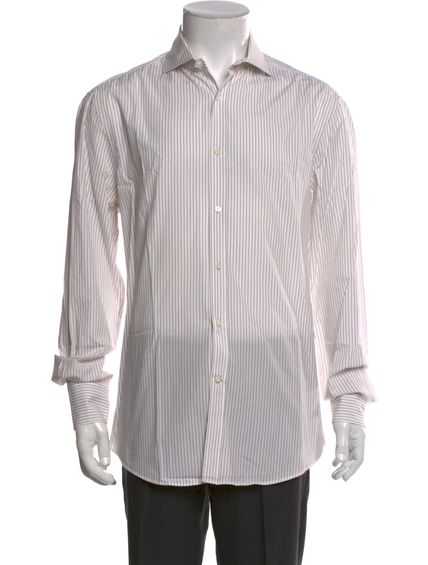 Brunello Cucinelli Striped Long Sleeve Dress Shirt
