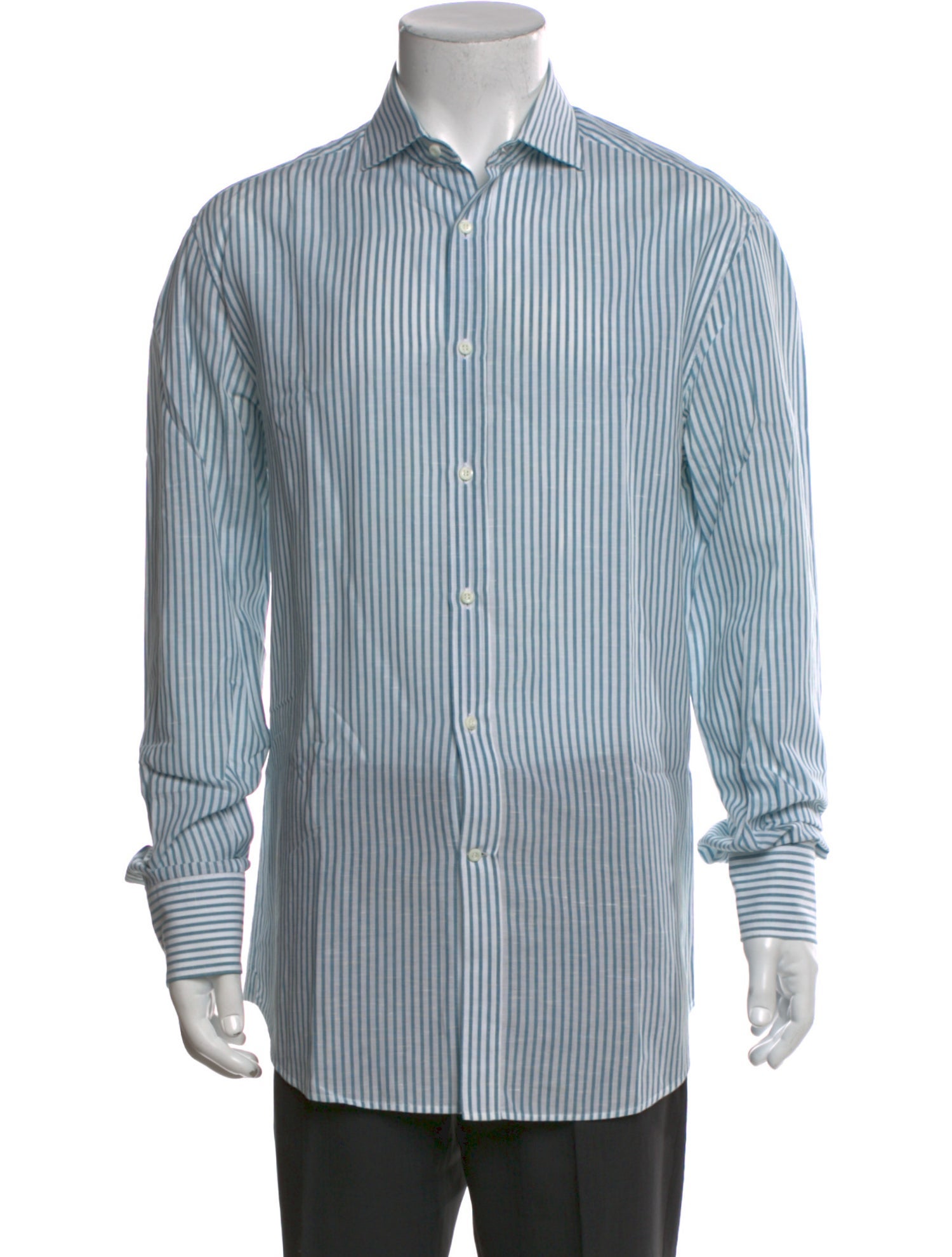 Brunello Cucinelli Striped Long Sleeve Dress Shirt