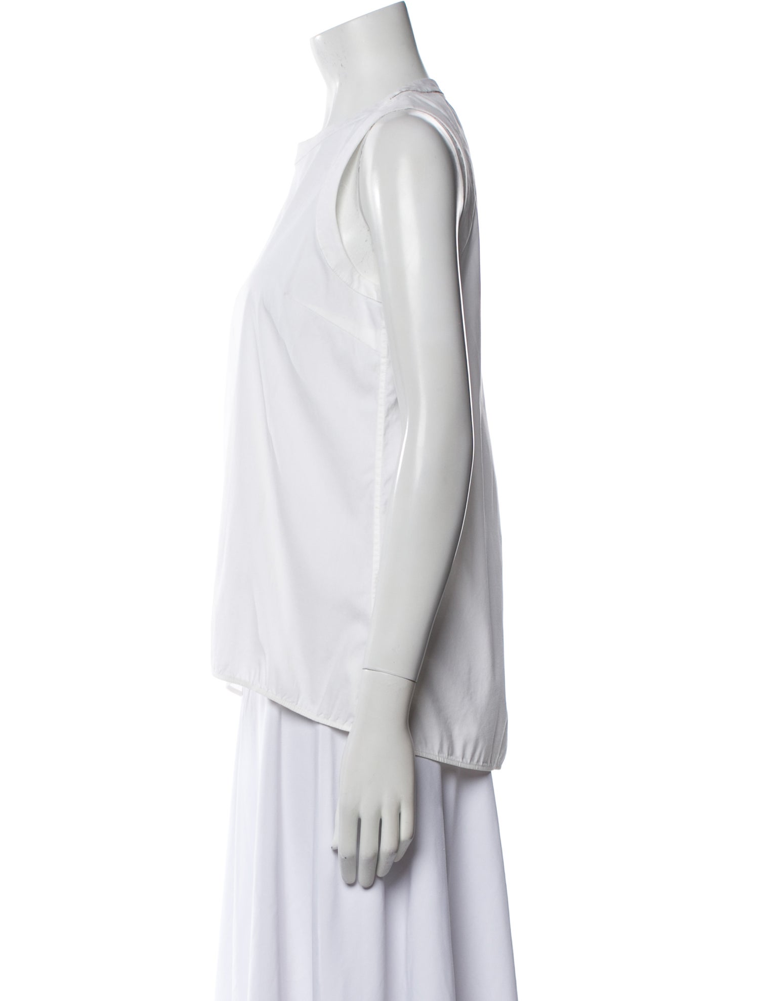 Brunello Cucinelli Crew Neck Sleeveless Top