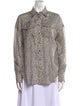 Brunello Cucinelli Silk Floral Print Button-Up Top