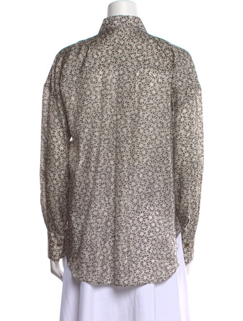 Brunello Cucinelli Silk Floral Print Button-Up Top