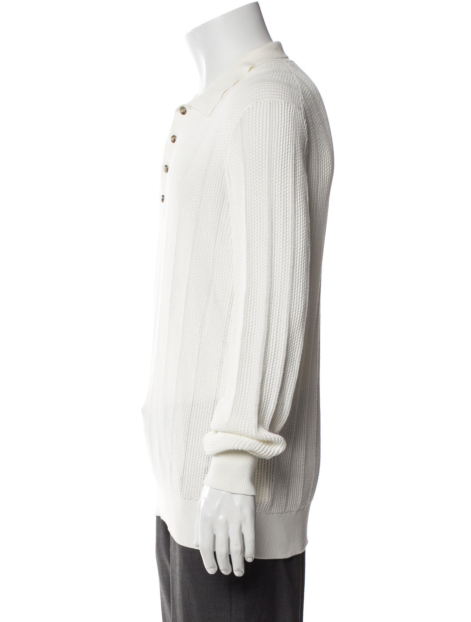 Brunello Cucinelli Mock Neck Long Sleeve Polo Sweater