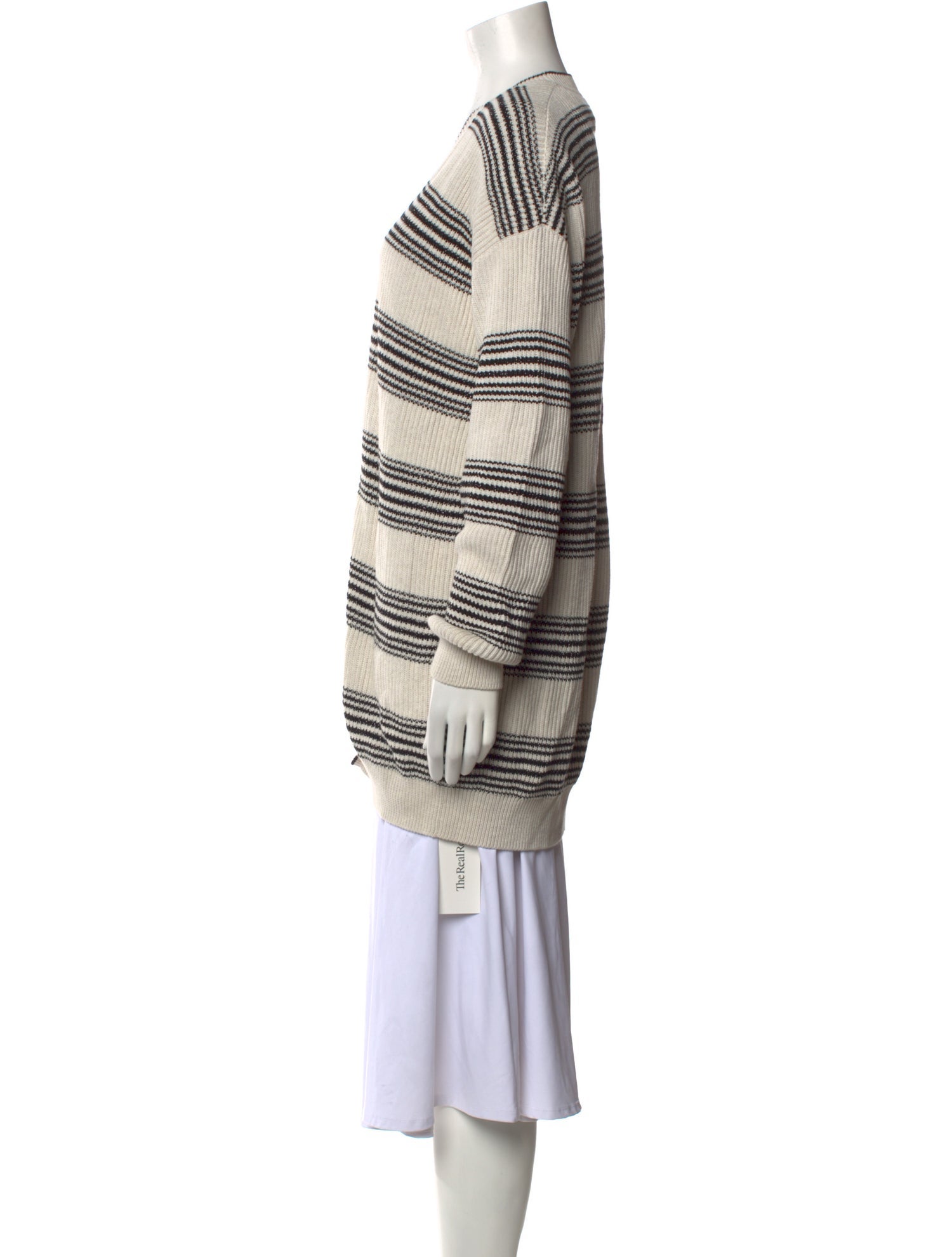 Brunello Cucinelli Striped V-Neck Sweater