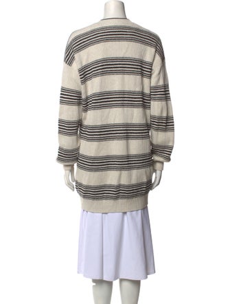 Brunello Cucinelli Striped V-Neck Sweater