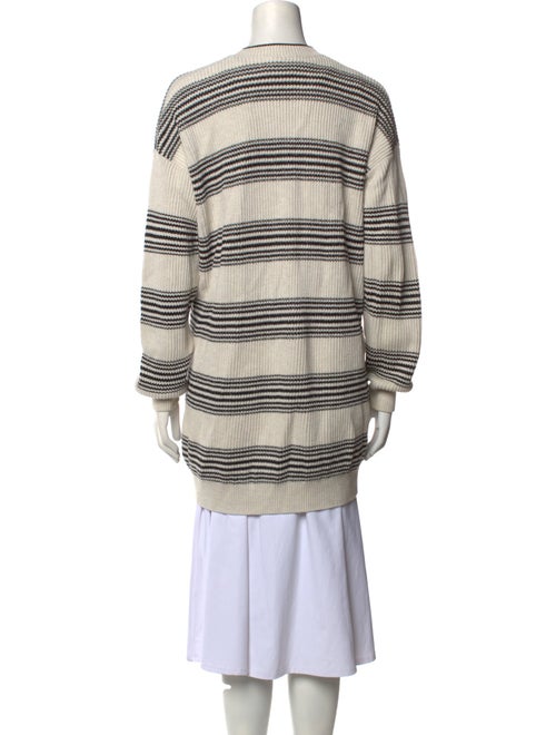 Brunello Cucinelli Striped V-Neck Sweater