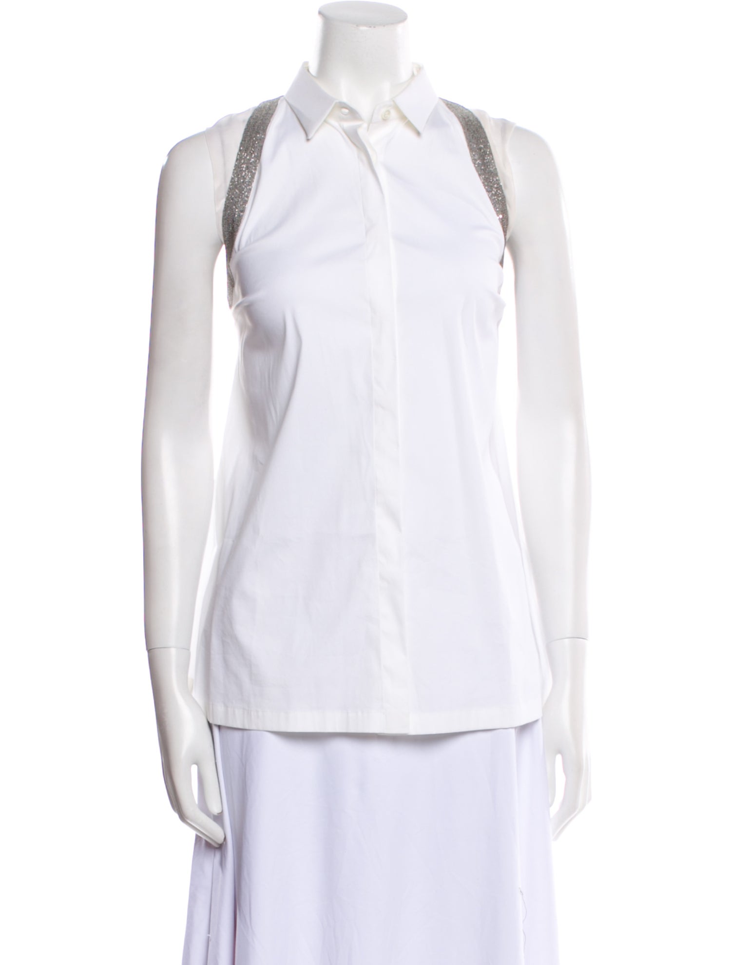 Brunello Cucinelli Sleeveless Button-Up Top