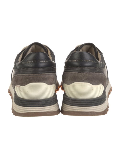 Brunello Cucinelli Suede Colorblock Pattern Athletic Sneakers