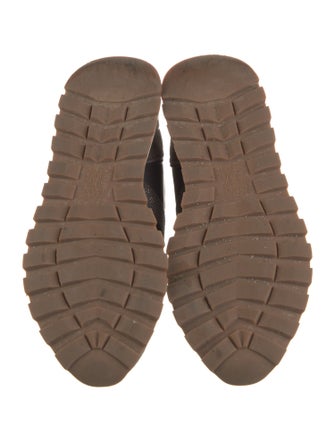 Brunello Cucinelli Suede Colorblock Pattern Athletic Sneakers