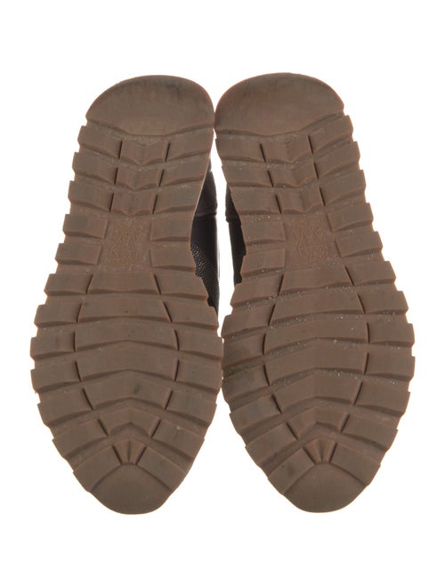 Brunello Cucinelli Suede Colorblock Pattern Athletic Sneakers