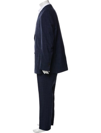 Brunello Cucinelli Virgin Wool Plaid Print Two-Piece Suit