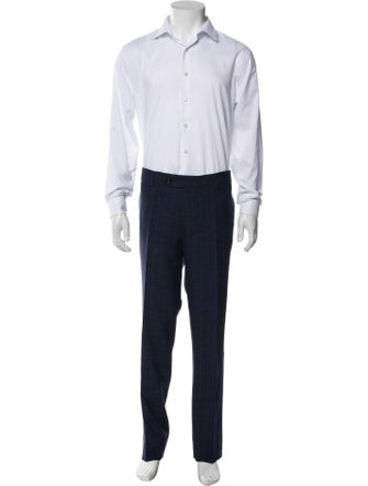 Brunello Cucinelli Virgin Wool Plaid Print Two-Piece Suit