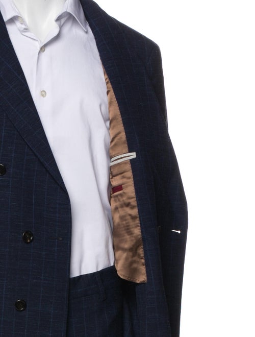 Brunello Cucinelli Virgin Wool Plaid Print Two-Piece Suit