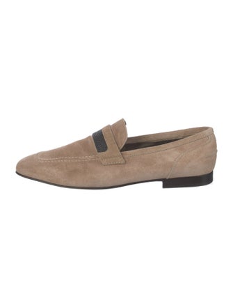Brunello Cucinelli Monili Suede Loafers