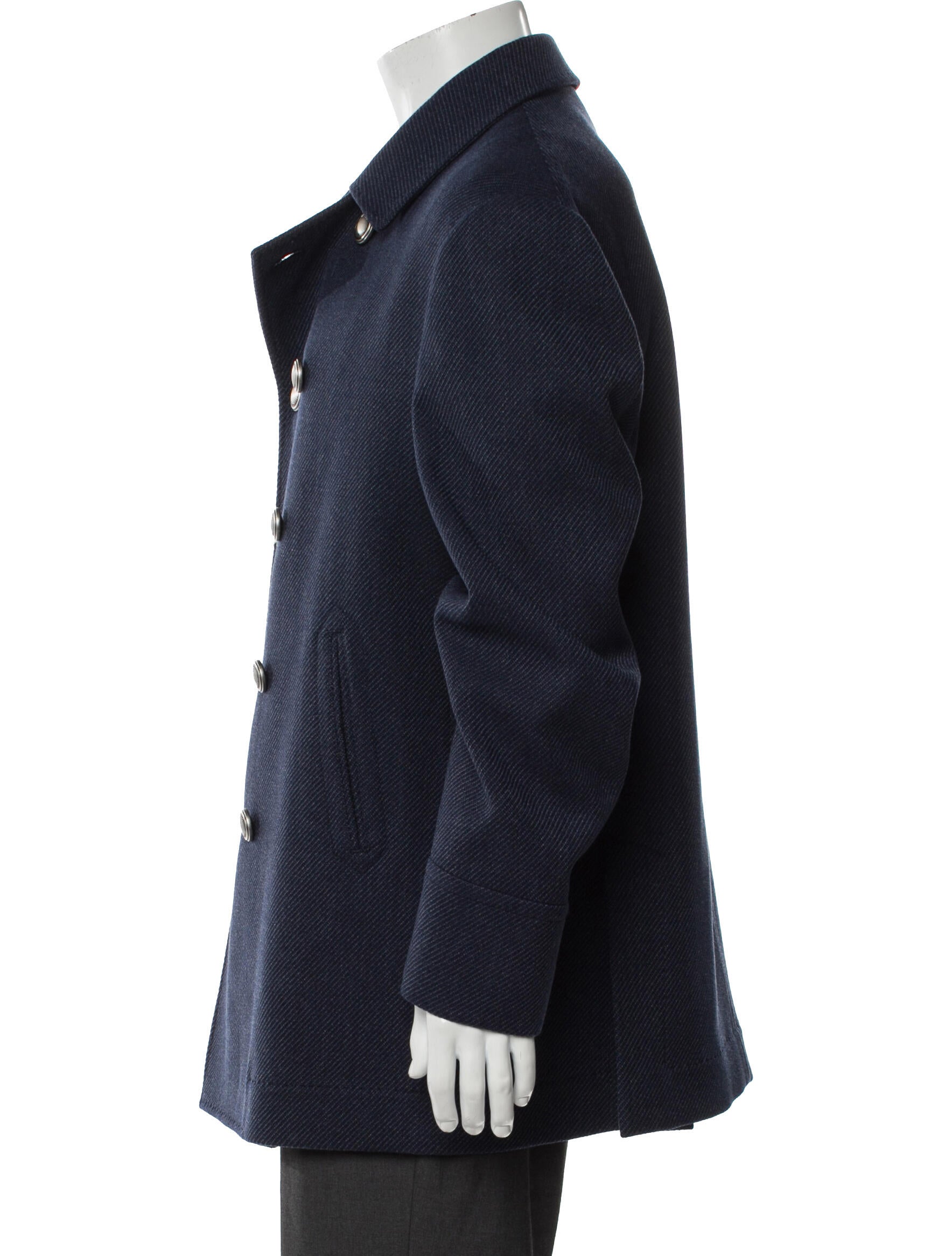 Brunello Cucinelli Wool Tweed Pattern Peacoat w/ Tags