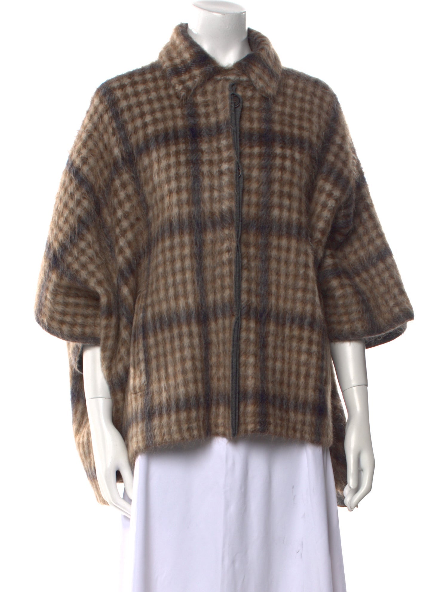 Brunello Cucinelli Plaid Print Mock Neck Sweater w/ Tags