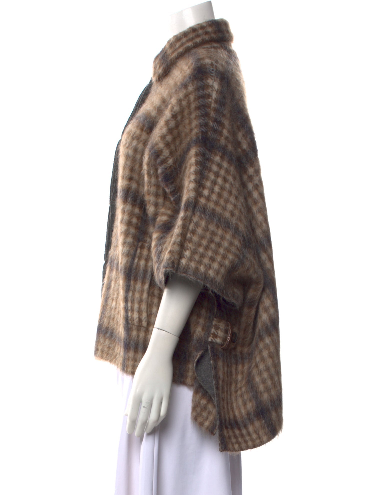 Brunello Cucinelli Plaid Print Mock Neck Sweater w/ Tags