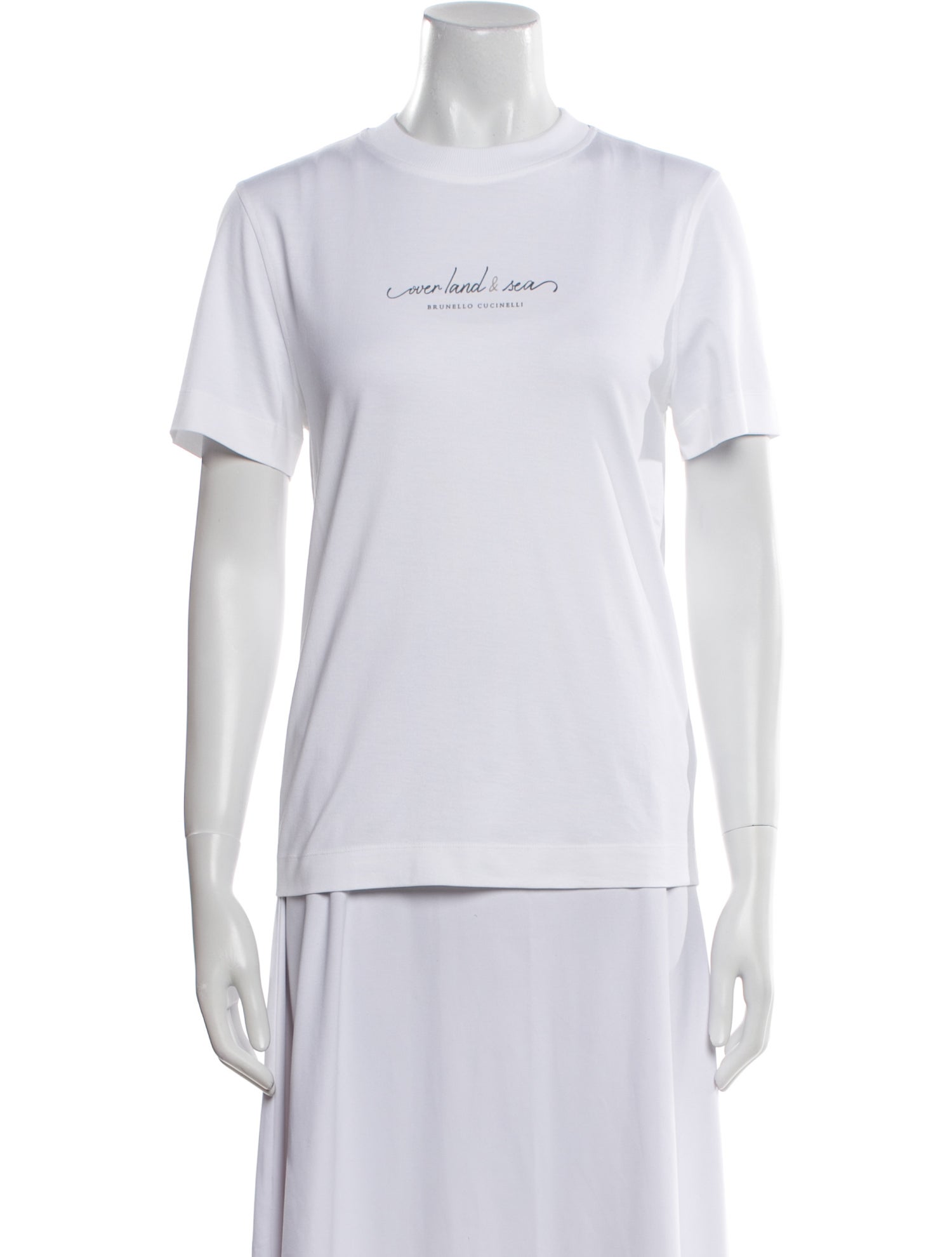 Brunello Cucinelli Graphic Print Crew Neck T-Shirt w/ Tags