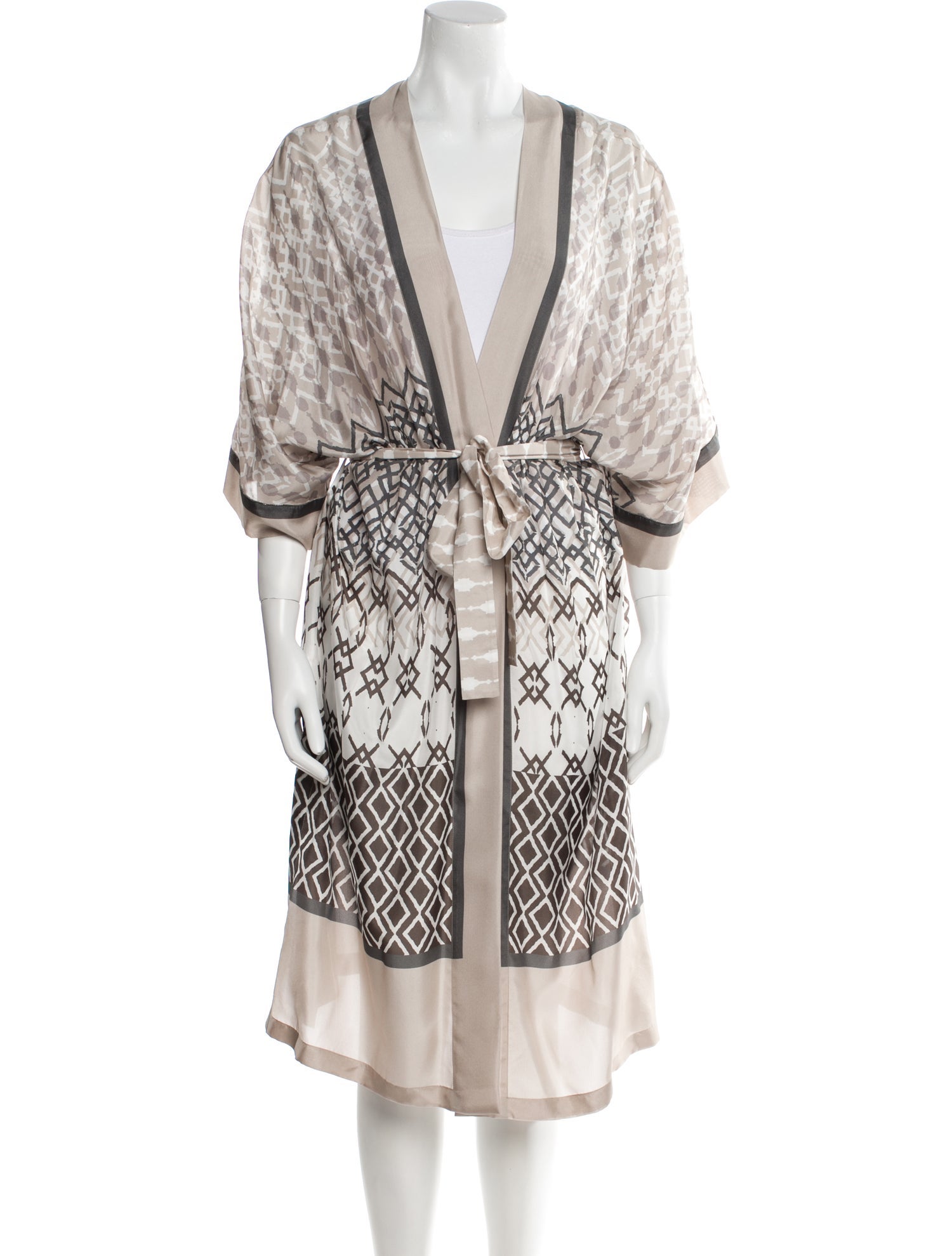Brunello Cucinelli Printed Beaded Accents Robe w/ Tags