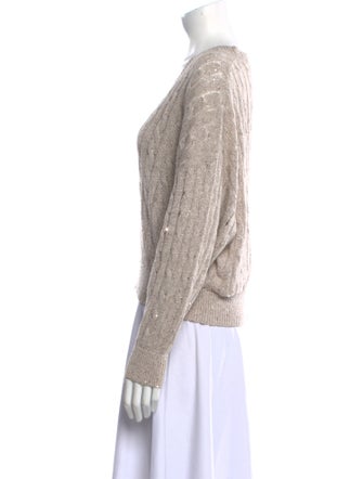 Brunello Cucinelli Linen V-Neck Sweater
