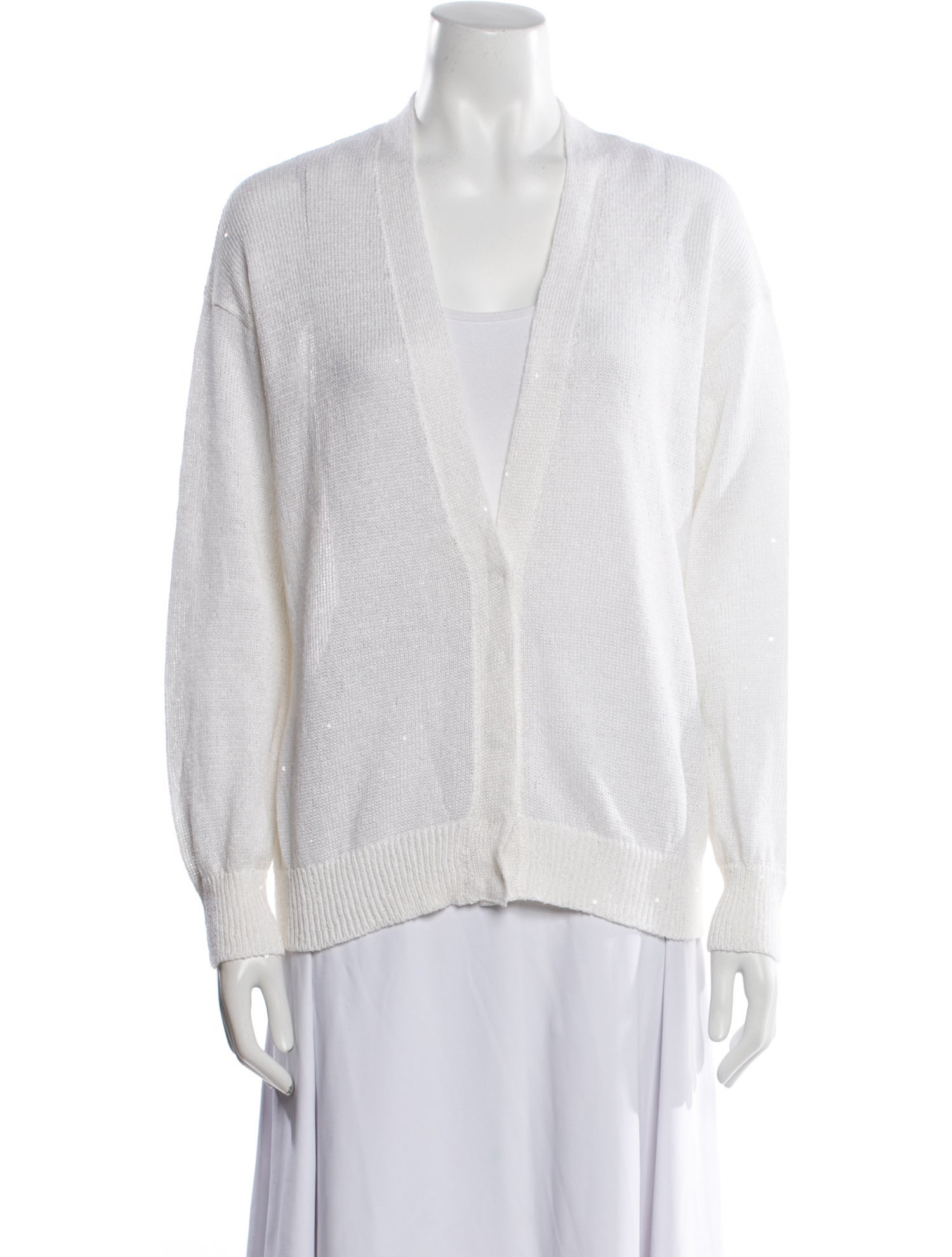 Brunello Cucinelli Linen V-Neck Sweater