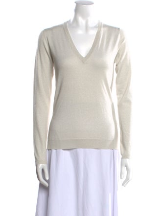 Brunello Cucinelli Cashmere V-Neck Sweatshirt