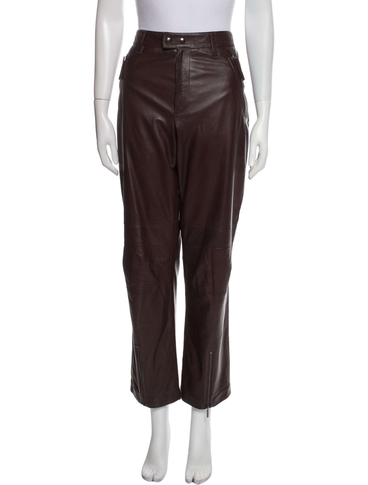 Courrèges Wool Straight Leg Pants - Brown, 9.75
