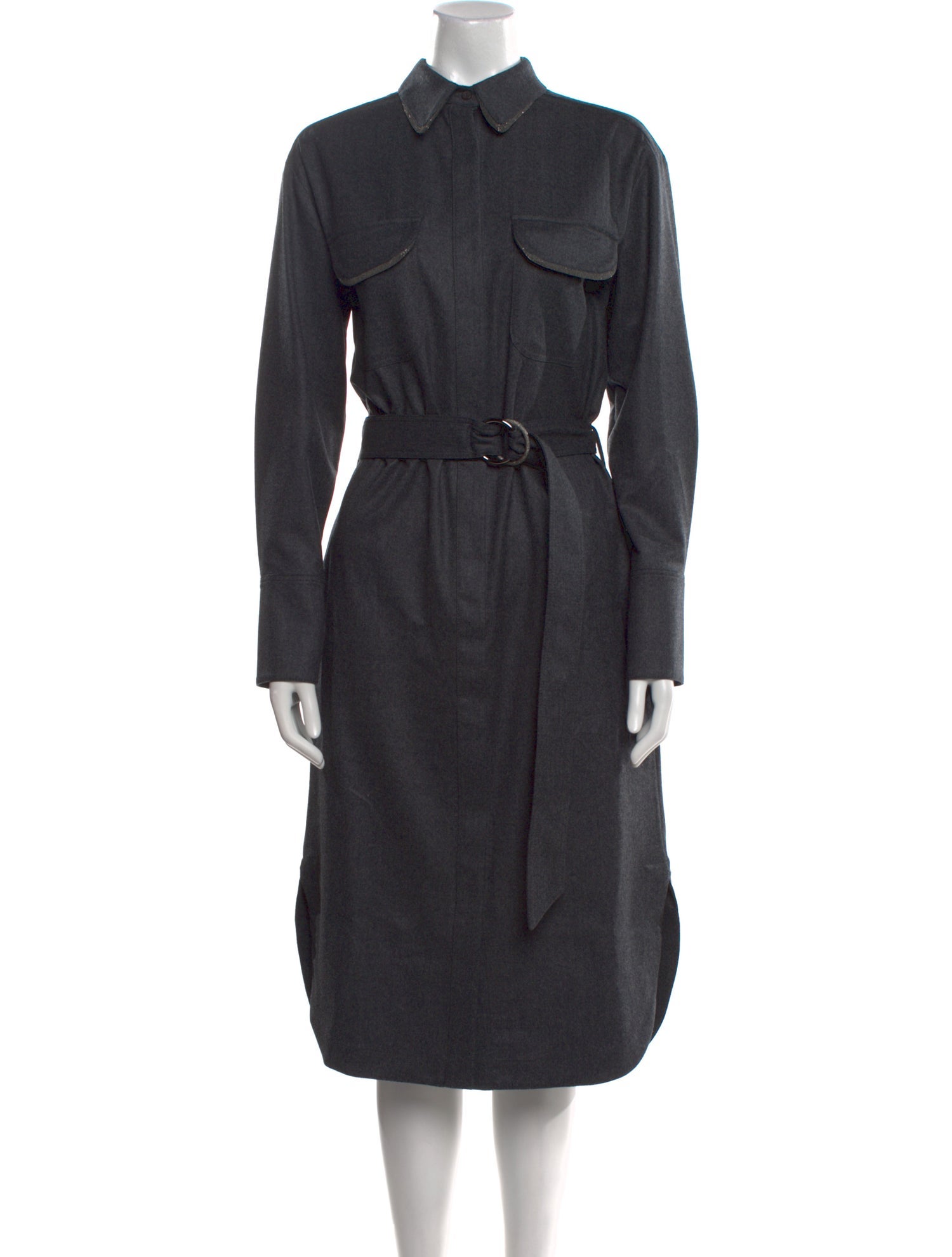 Brunello Cucinelli Virgin Wool Midi Length Dress