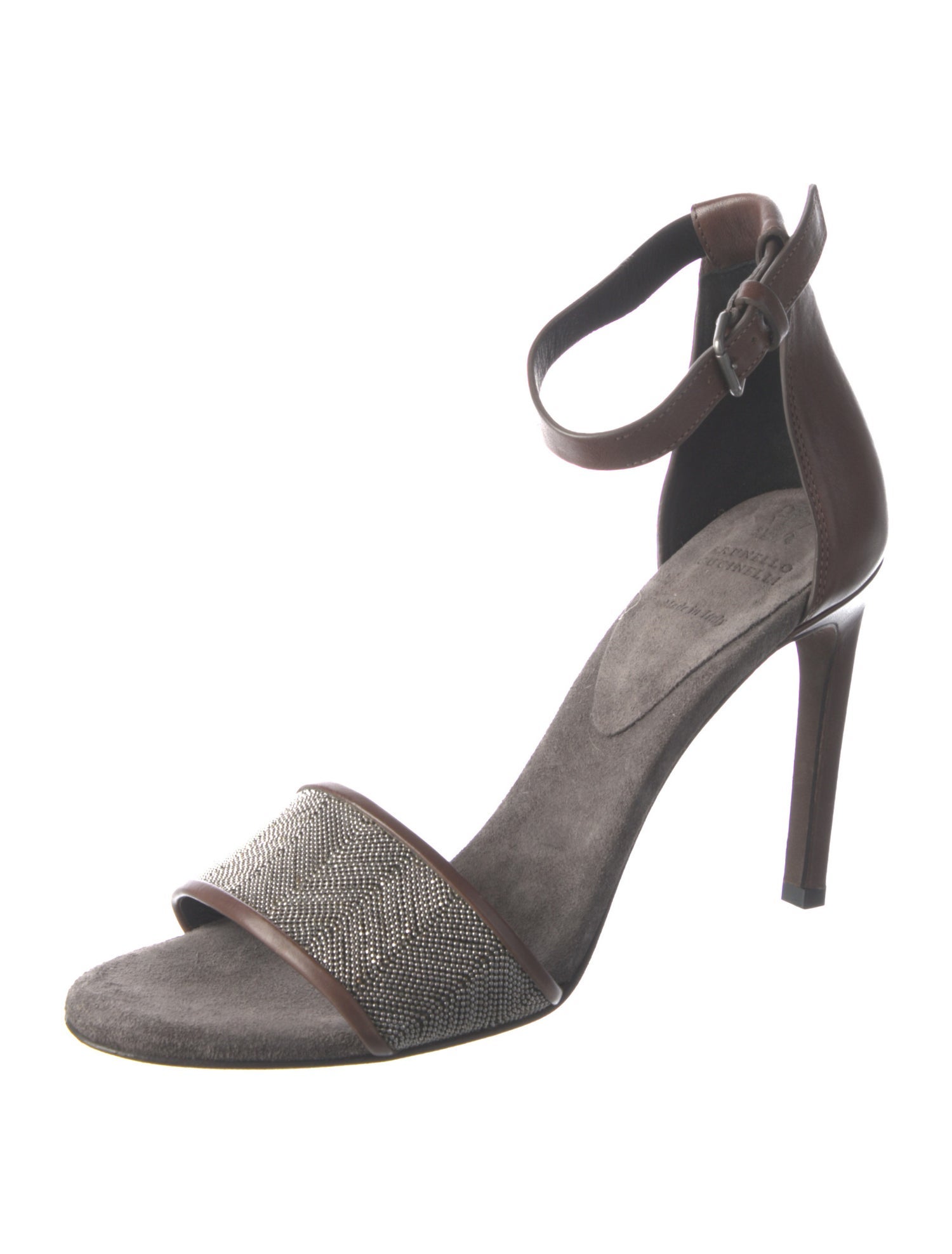 Brunello Cucinelli Monili Leather Sandals