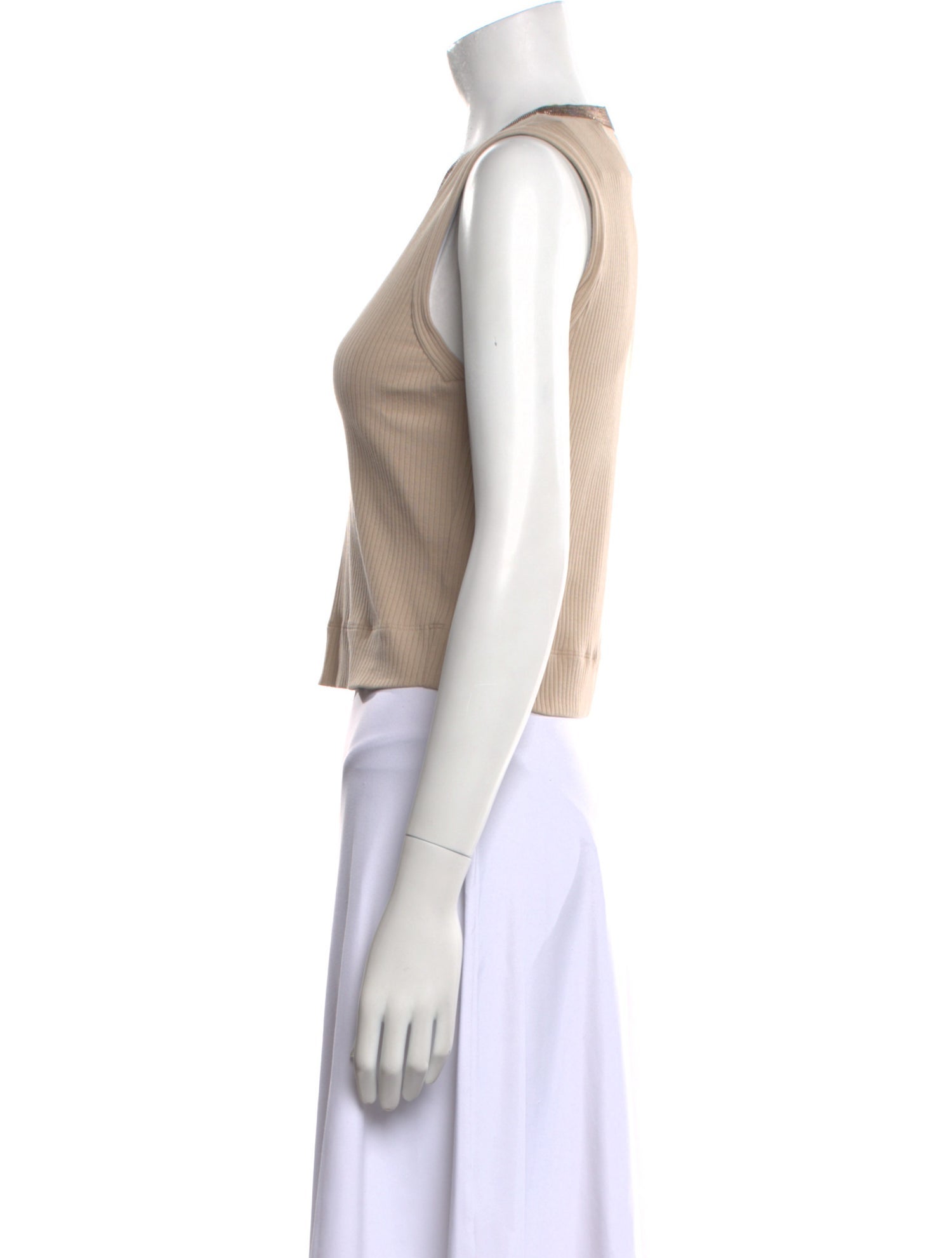 Brunello Cucinelli V-Neck Sleeveless Crop Top w/ Tags