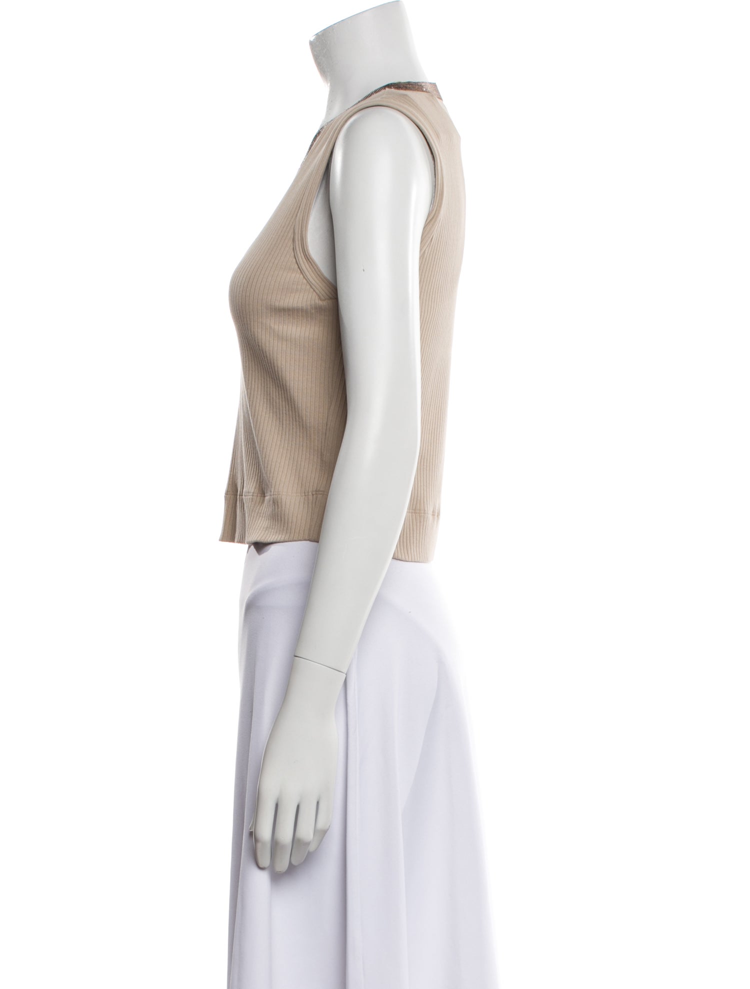 Brunello Cucinelli V-Neck Sleeveless Crop Top w/ Tags