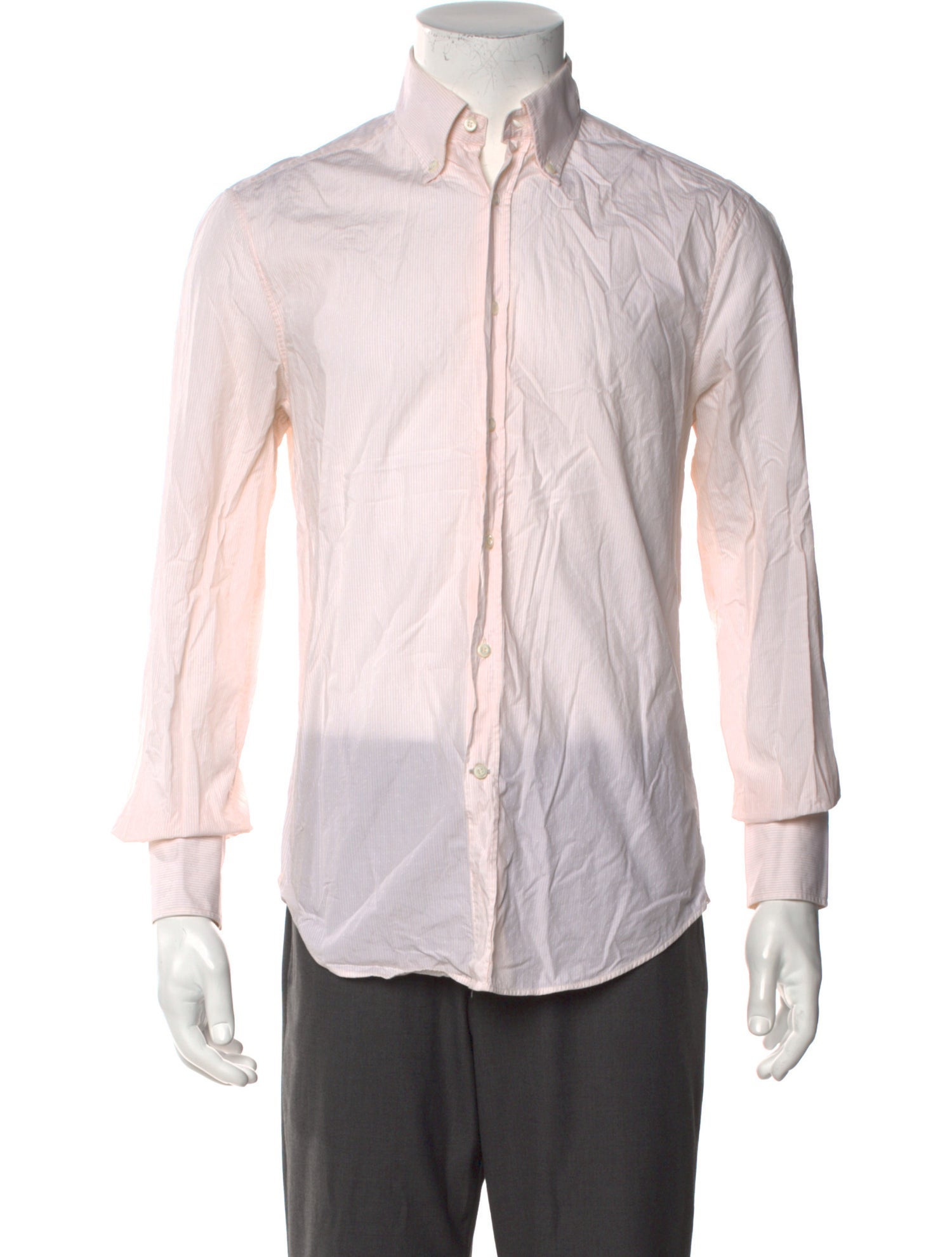 Brunello Cucinelli Striped Long Sleeve Dress Shirt