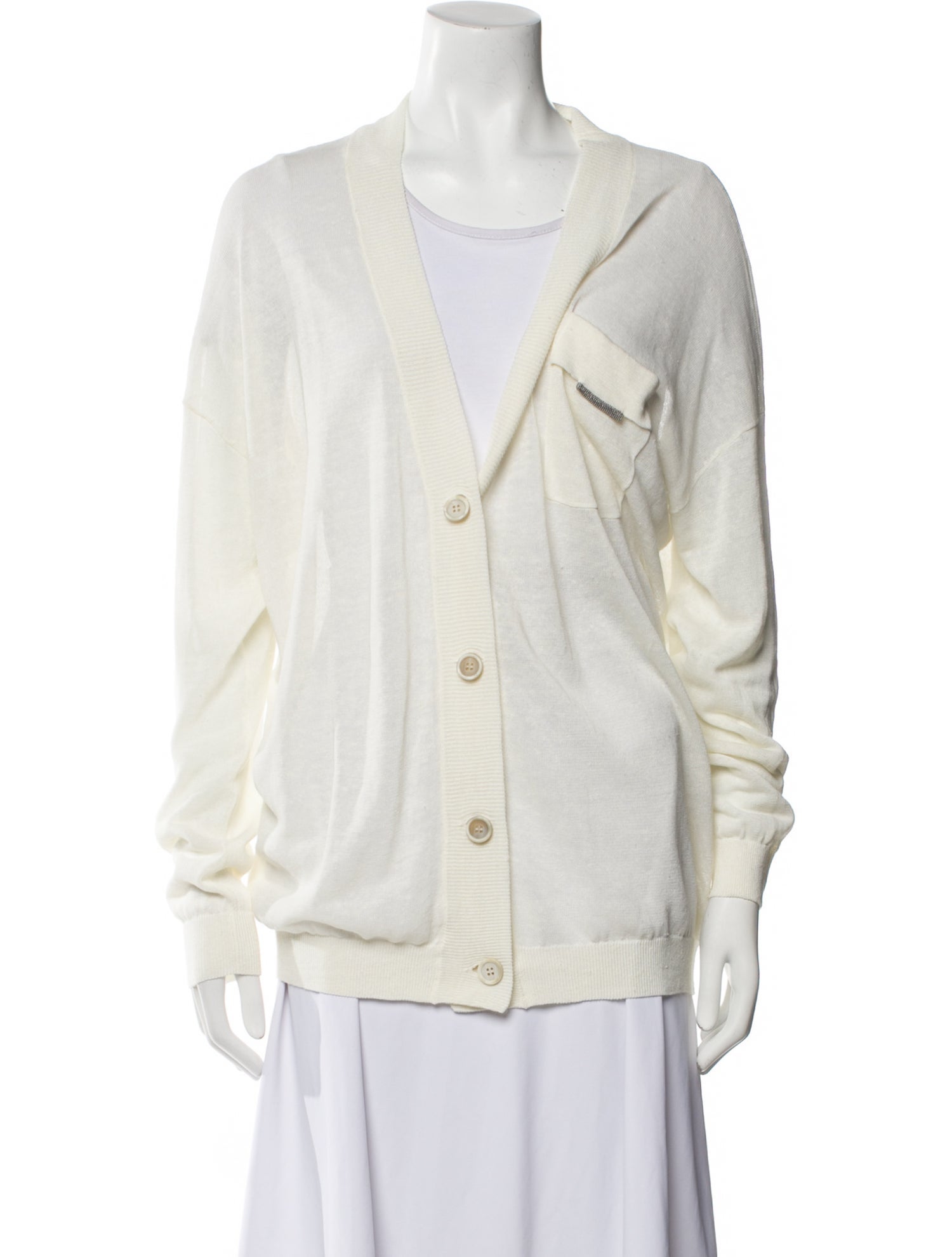 Brunello Cucinelli Linen V-Neck Sweater