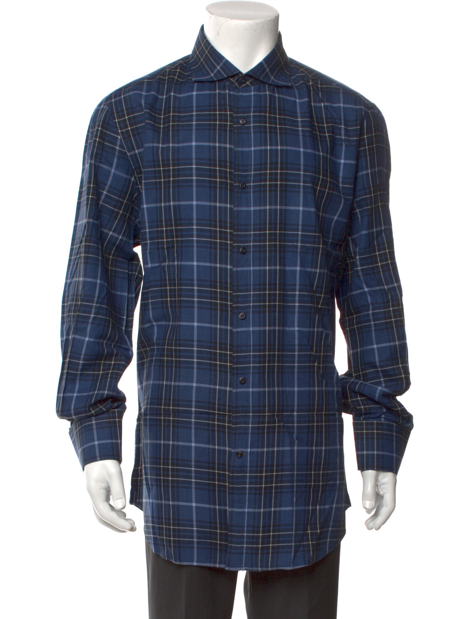 Brunello Cucinelli Plaid Print Long Sleeve Shirt