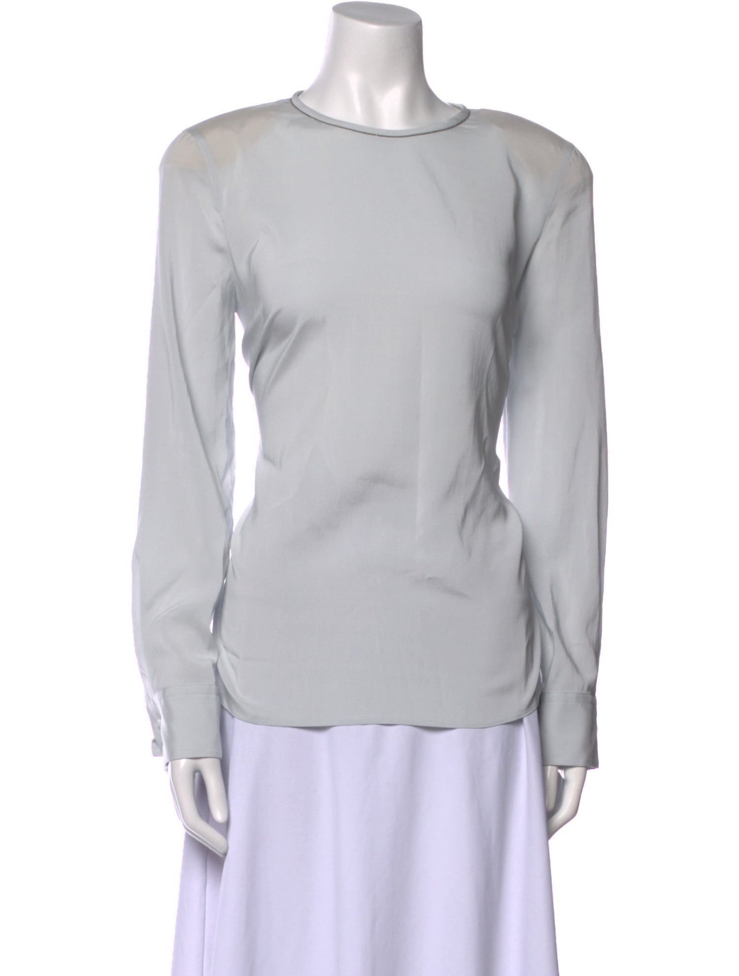 Brunello Cucinelli Silk Bateau Neckline Blouse