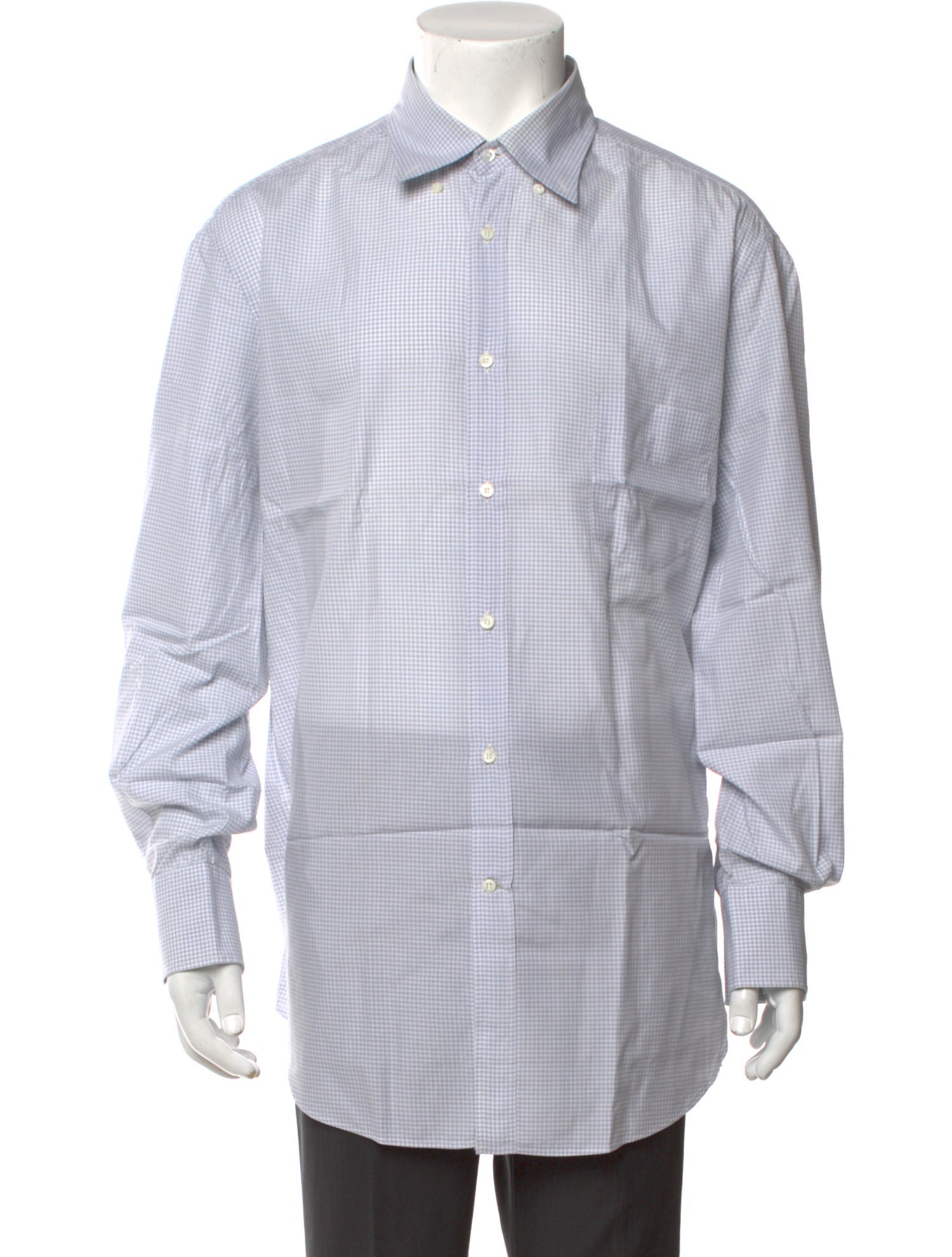 Brunello Cucinelli Plaid Print Long Sleeve Dress Shirt