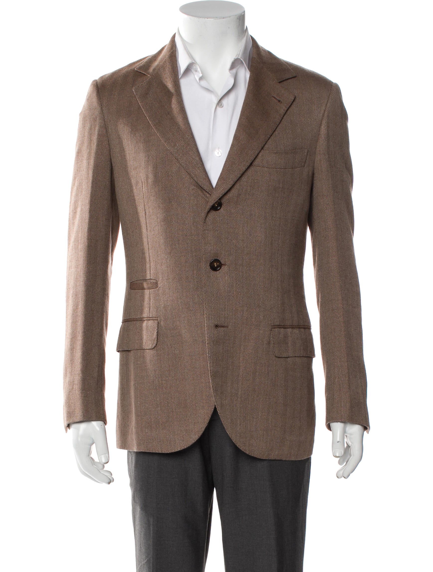 Brunello Cucinelli Wool Tweed Pattern Blazer