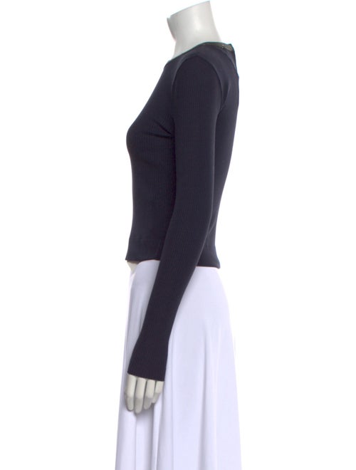 Brunello Cucinelli Crew Neck Long Sleeve Crop Top