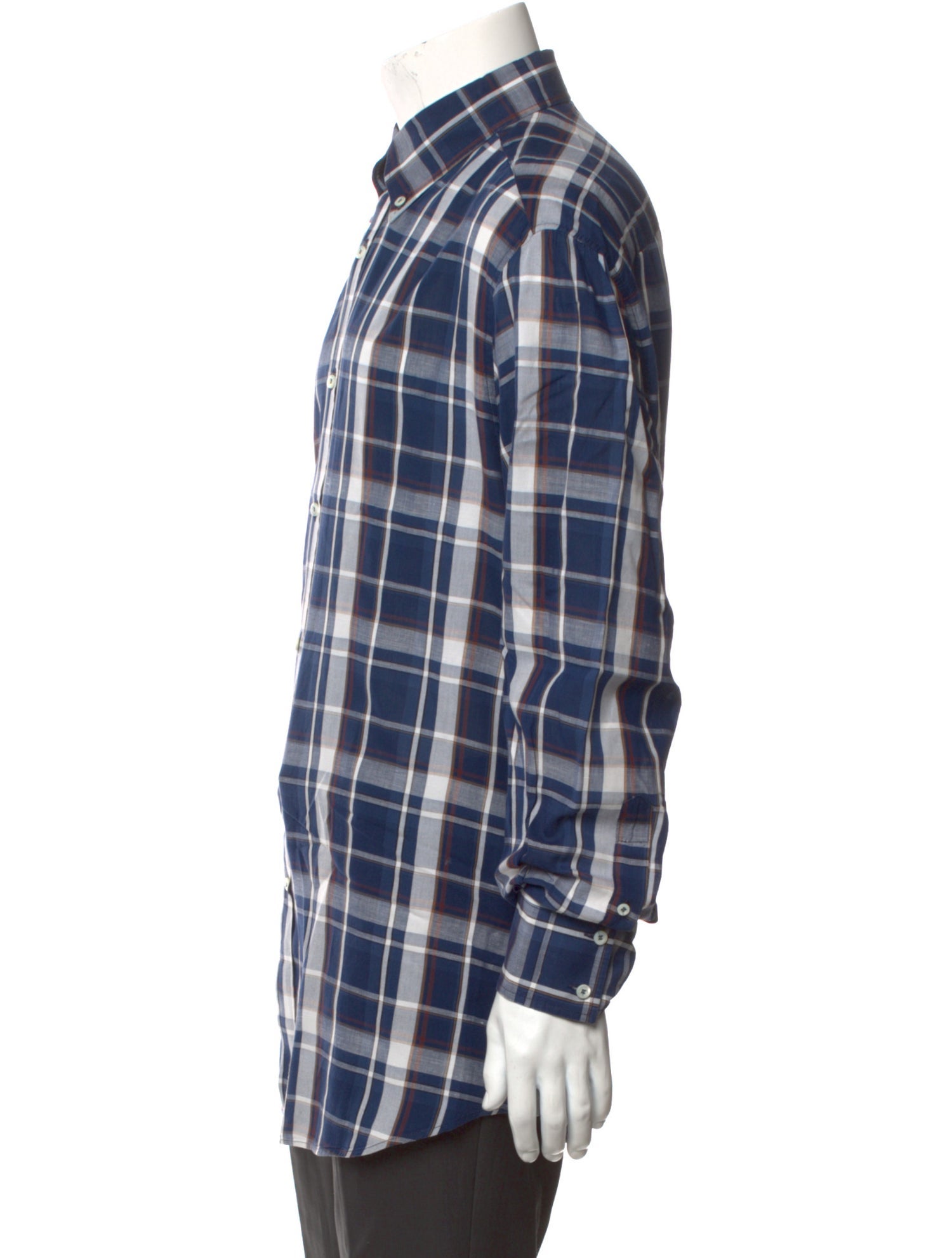 Brunello Cucinelli Linen Plaid Print Shirt