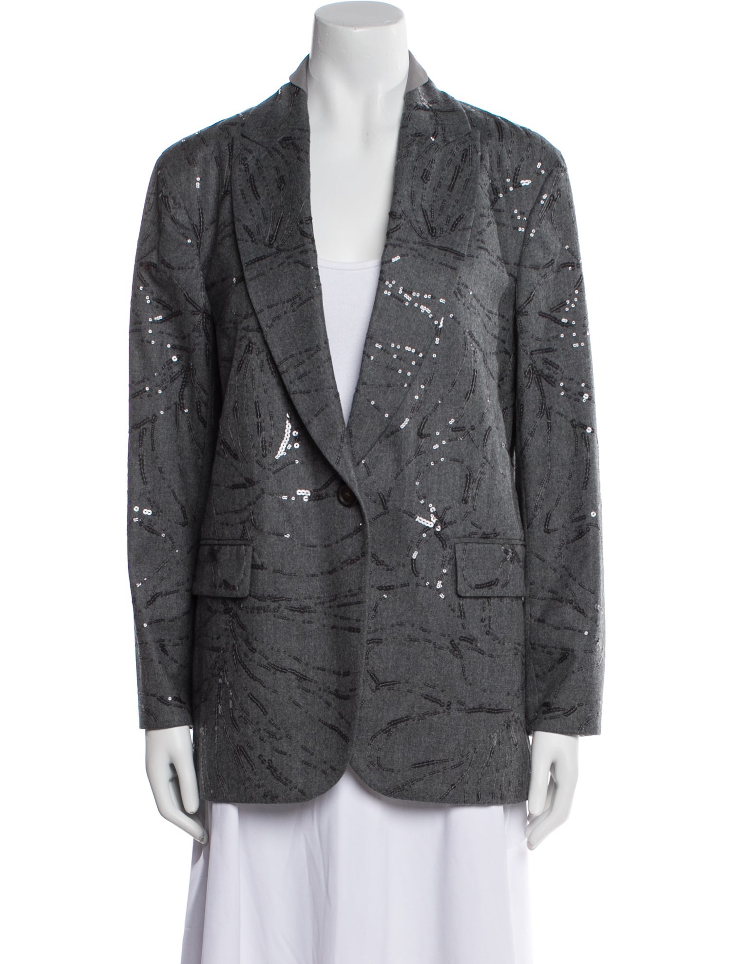 Brunello Cucinelli Virgin Wool Plaid Print Blazer