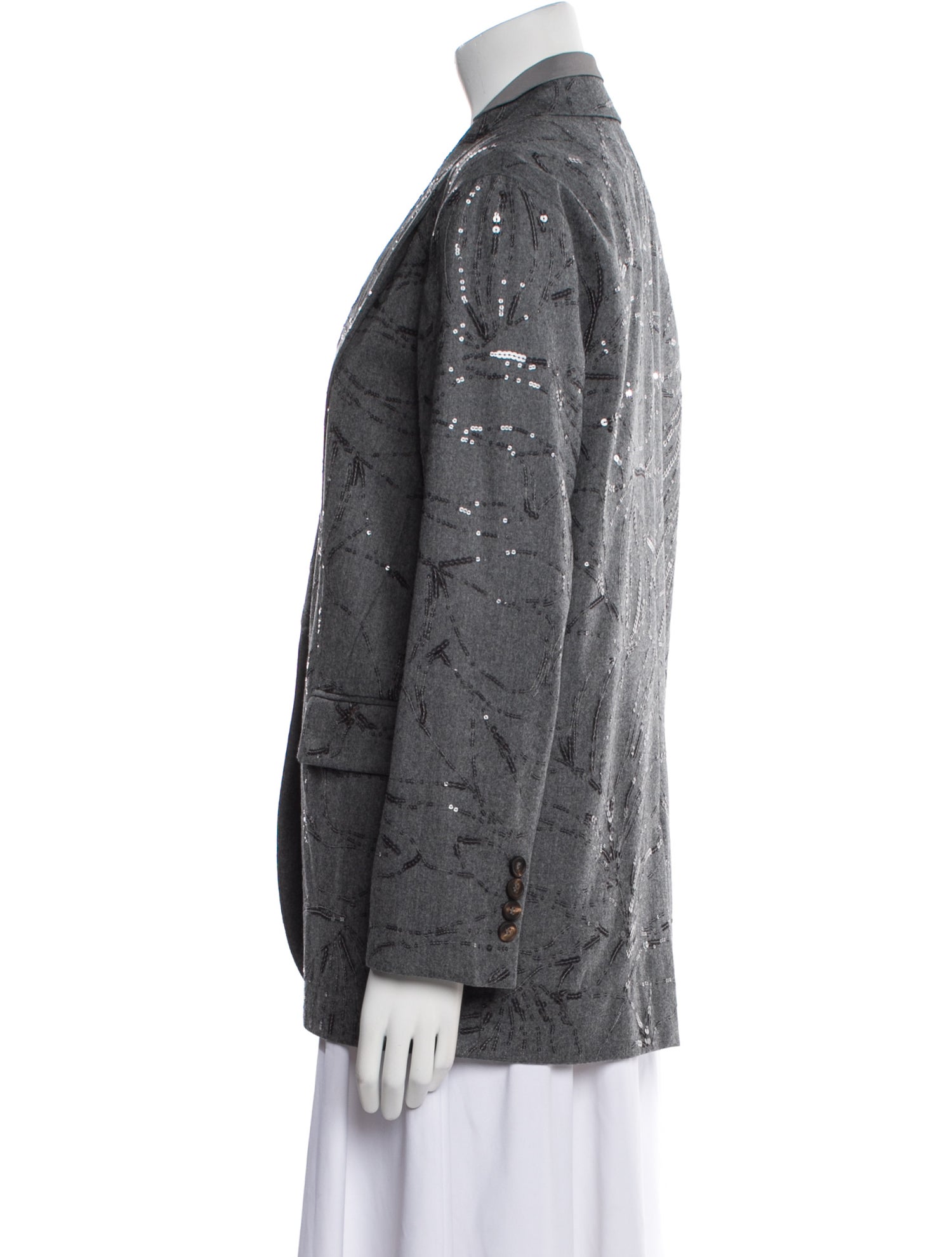 Brunello Cucinelli Virgin Wool Plaid Print Blazer